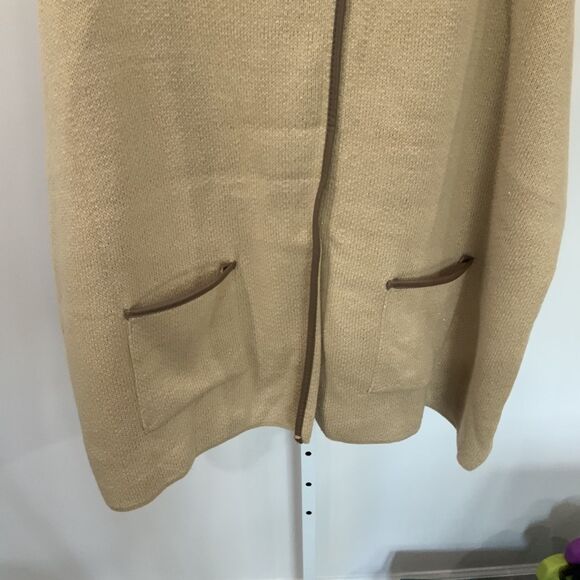 LC Lauren Conrad Cloak/Cape in Beige/Tan w/ Faux Leather Trim One Size Fits All - Picture 10 of 12
